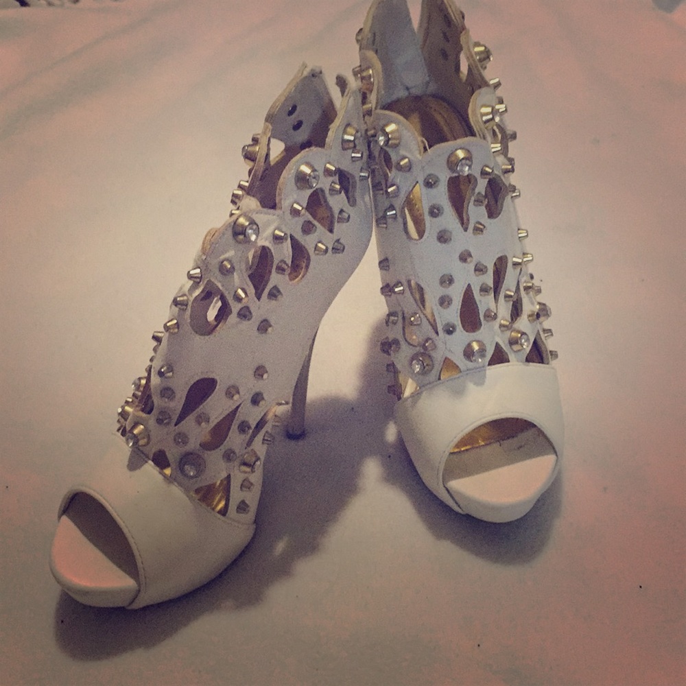 White Rocker heels